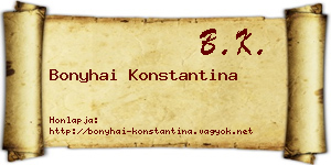 Bonyhai Konstantina névjegykártya